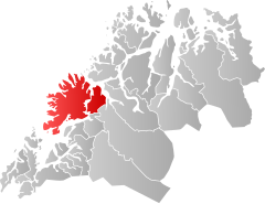 Lage der Kommune in der Provinz Troms