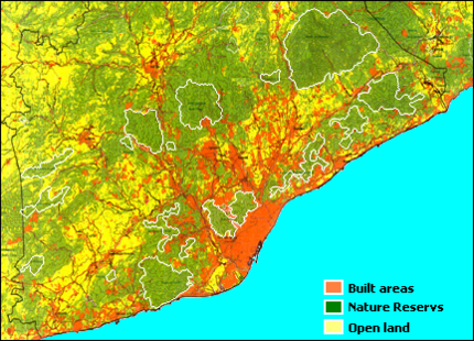Landgebruik in het Stedelijk gebied van Barcelona