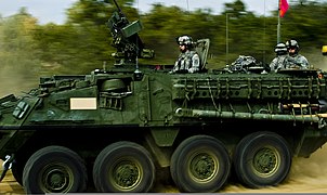 Stryker du 2e régiment de cavalerie en manœuvre en Bulgarie en 2009.