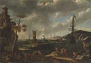 A Coastal Landscape with Fishermen, Privat samling