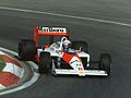 Alain Prost pilotando a McLaren MP4/4 no Grande Prêmio do Canadá de 1988.