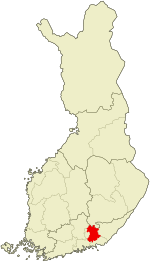 Location of Kouvola in فن لینڈ