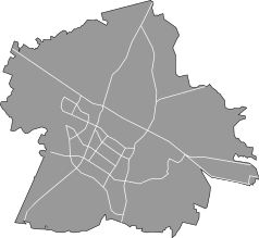 Mapa konturowa Tychów, na dole znajduje się punkt z opisem „Elektrociepłownia Tychy”