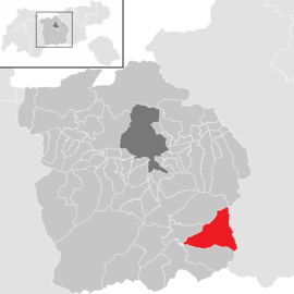 Poloha obce Schmirn v okrese Innsbruck-vidiek (klikacia mapa)