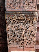 Detail of the wooden corbels in the vestibule