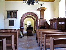 Intérieur de l'église protestante de Gimbrett.