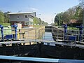 Sluis in het Stichkanal Osnabrück bij het dorp Hollage