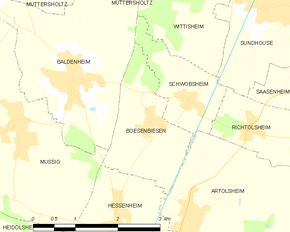 Poziția localității Bœsenbiesen
