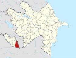 Map of Azerbaijan showing Ordubad District