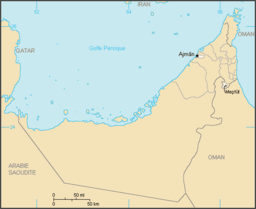 Kart som viser Emiratet Ajman.