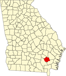 map of Georgia highlighting Pierce County