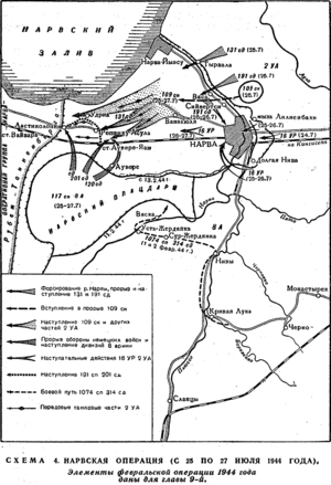 Карта району бойових дій у липні 1944