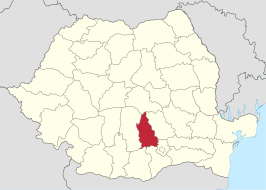 Locatie van district Dâmbovița in Roemenië