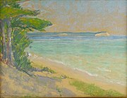 Lake Michigan, 1930, pastel on board. Private collection.