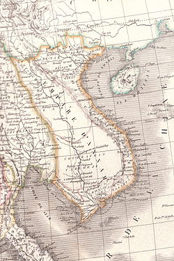 Map of Indochina in 19th century.