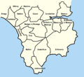 St-Martin-in-Meneage in relation to neighbouring parishes