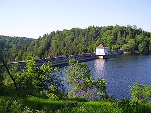 Staumauer der Eckertalsperre, Juli 2006