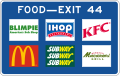 Specific service signs for food (as shown)