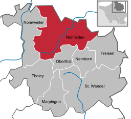 Läget för Nohfelden i Landkreis St. Wendel