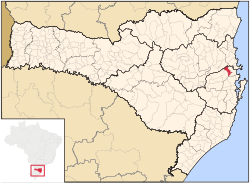 Localização de Canelinha em Santa Catarina