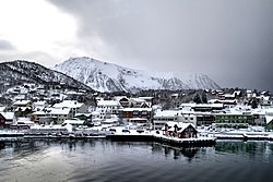 View of the town in winter