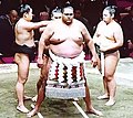 Yokozuna Akebono at his retirement ceremony