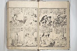 Extrait d'un guide touristique des maisons closes d'Ōsaka, publié vers 1770.