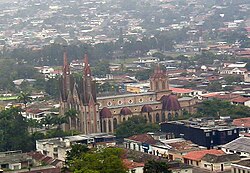 View of Santa Barbara Cathedral (Iglesia Santa Barbara), from Rubio Community TV Station