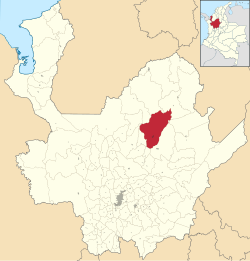 vị trí của the municipality and town of Anorí in the Antioquia Department of Colombia