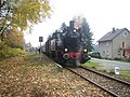 Dampflok EmilMayrisch N.3 bei musealen Fahrten im Haltepunkt Farmbeck