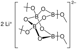 Strukturformel von Lithiumtetraborat