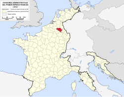 Location of Ourthe in France (1812)