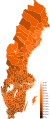 2018: The party's share of the vote by municipality (darker shades indicate a higher percentage of votes)