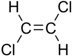 Structuurformule van trans-1,2-dichlooretheen