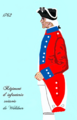 Uniforme do Rexemento de Infantería 55 de Waldner (suízos no exército francés) 1762.