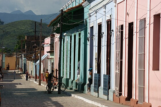 Houses along a street in Trinidad de Cuba