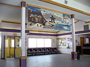 Interior of the terminal, showing the tapestry woven for the opening of the airport terminal, April 2006