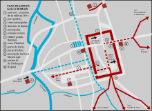 Plan des principaux édifices de Lisieux à la fin de l'époque romaine