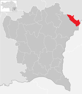 Lage der Gemeinde Unterlamm im Bezirk Südoststeiermark (anklickbare Karte)