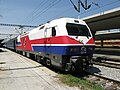 120 016 with the revised OSE livery (noticing two variations of the new OSE logo) having arrived with a train from Belgrade at Thessaloniki, 2008