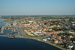 Holbæk i juni 2007. Flygfotografi.