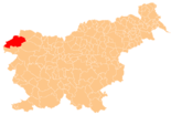 Karte von Slowenien, Position von Občina Bovec hervorgehoben