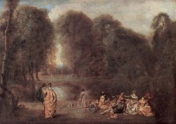 Antoine Watteau Assemblée dans un parc