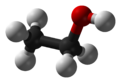 Ball and stick model of ethanol