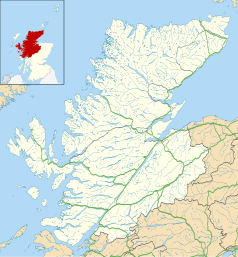 Mapa konturowa Highland, po prawej znajduje się punkt z opisem „Cromarty”