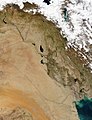 A satellite image of Iraq.