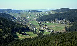 Rittersgrün seen from the Taubenfels