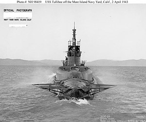 USS Tullibee (SS-284), off the coast of Mare Island, California