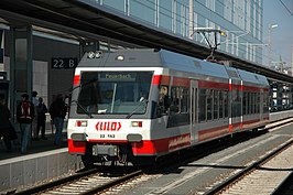 Stadler trein in station Linz