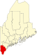 Map of Maine highlighting York County